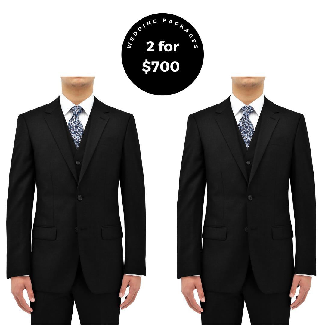 DANIEL HECHTER SLIM FIT SHAPE BLACK SUIT