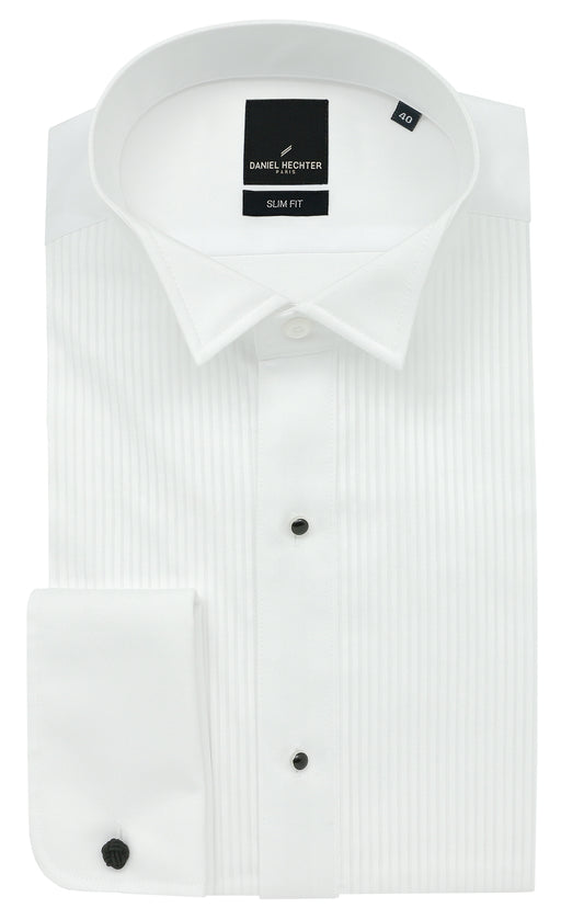 DANIEL HECHTER SLIM FIT WING STUD WHITE SHIRT