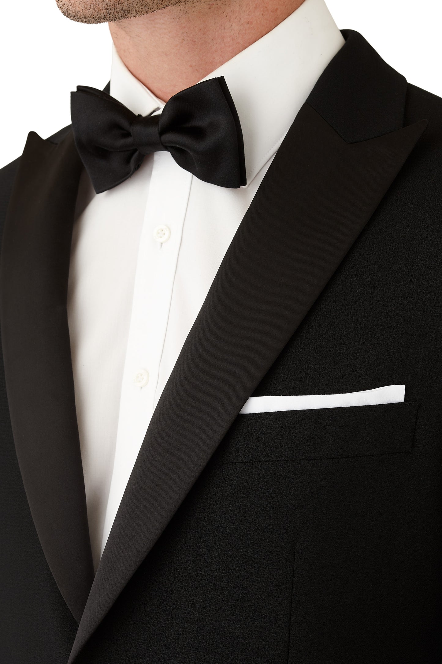 JOE BLACK CITADEL PEAK LAPEL SLIM FIT BLACK TUXEDO