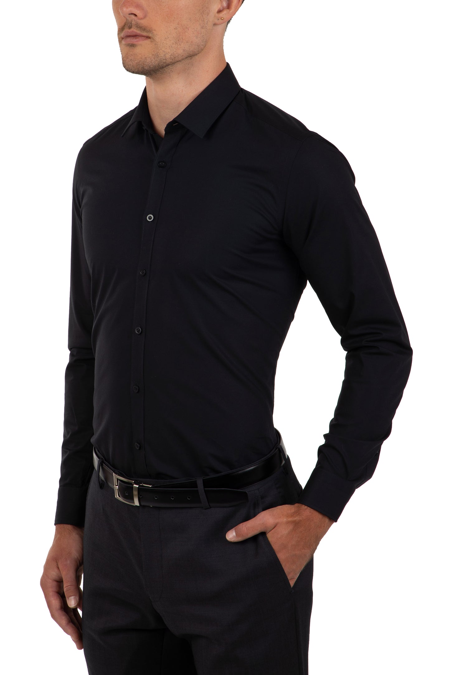 GIBSON FIERCE SLIM FIT SHIRT - BLACK