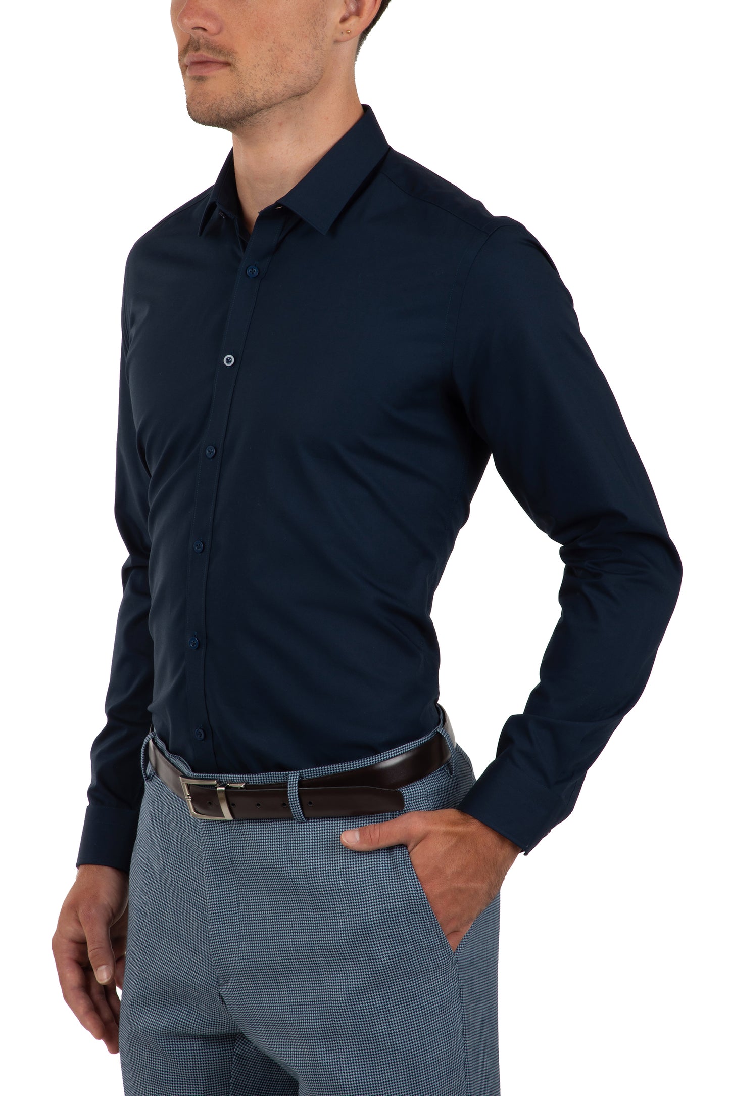 GIBSON FIERCE SLIM FIT SHIRT - NAVY