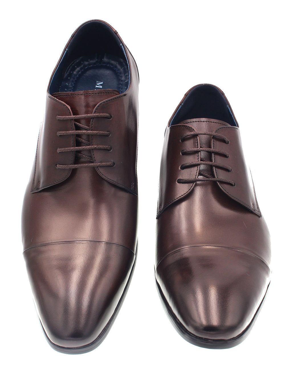 MARTINO BROWN LEATHER SHOE WITH LACES