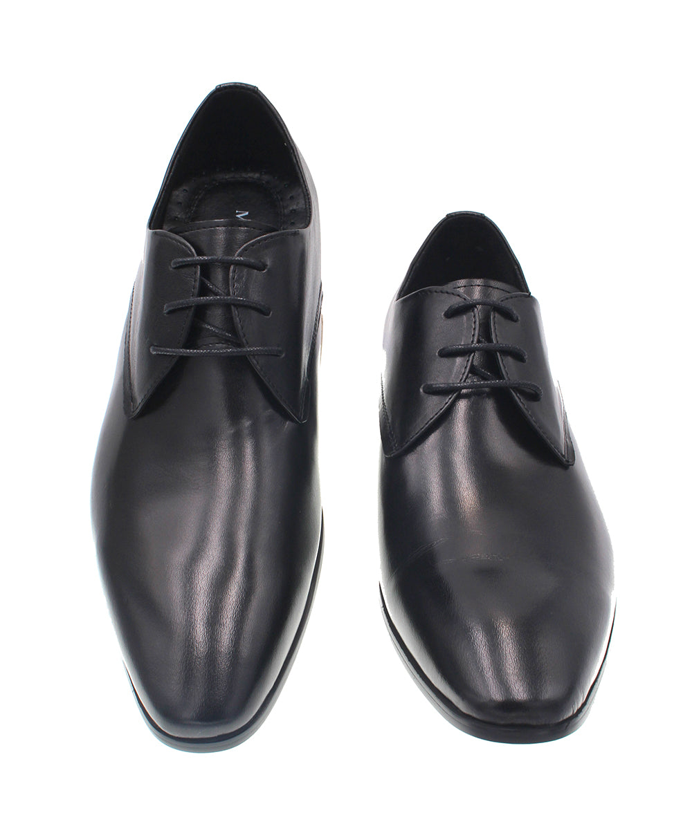 MARTINO BLACK LEATHER SHOE WITH LACES