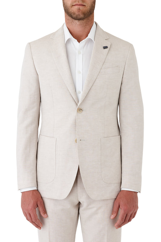 GIBSON SLIM FIT LINEN BLEND ELECTRON SUIT - LIGHT SAND