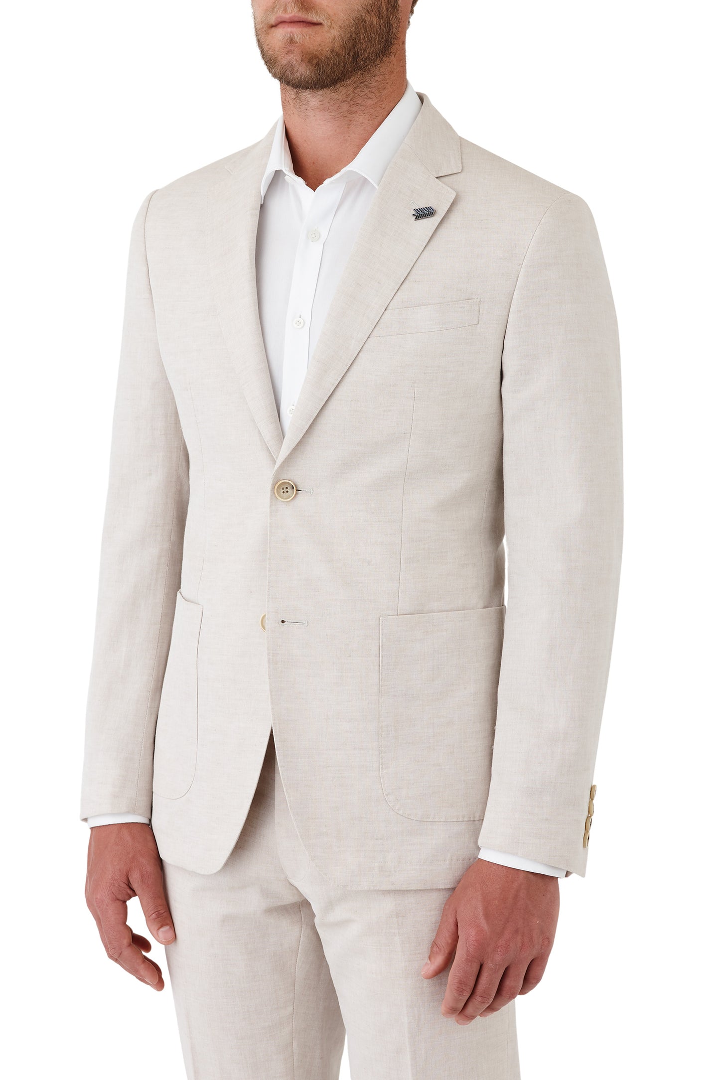 GIBSON SLIM FIT LINEN BLEND ELECTRON SUIT - LIGHT SAND