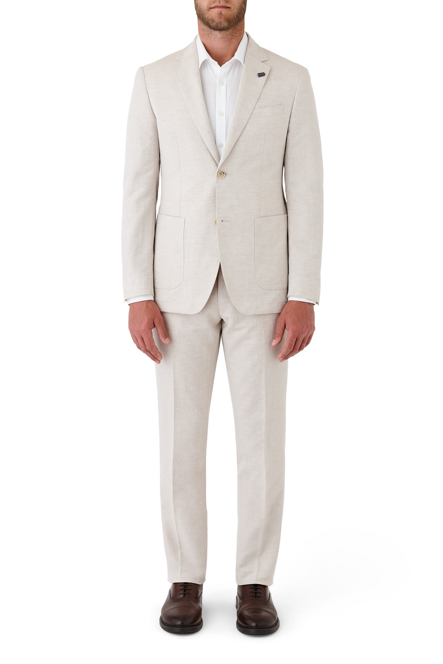 GIBSON SLIM FIT LINEN BLEND ELECTRON SUIT - LIGHT SAND