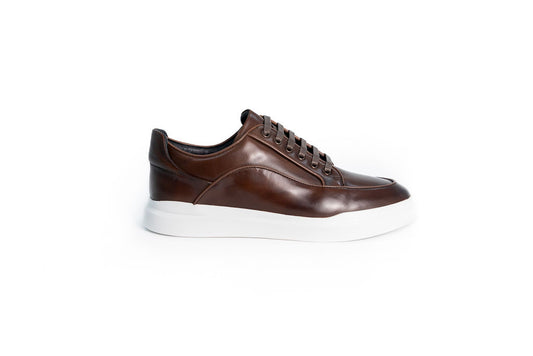 DIROTTA ITALIA FIRENZE BROWN LEATHER SNEAKERS