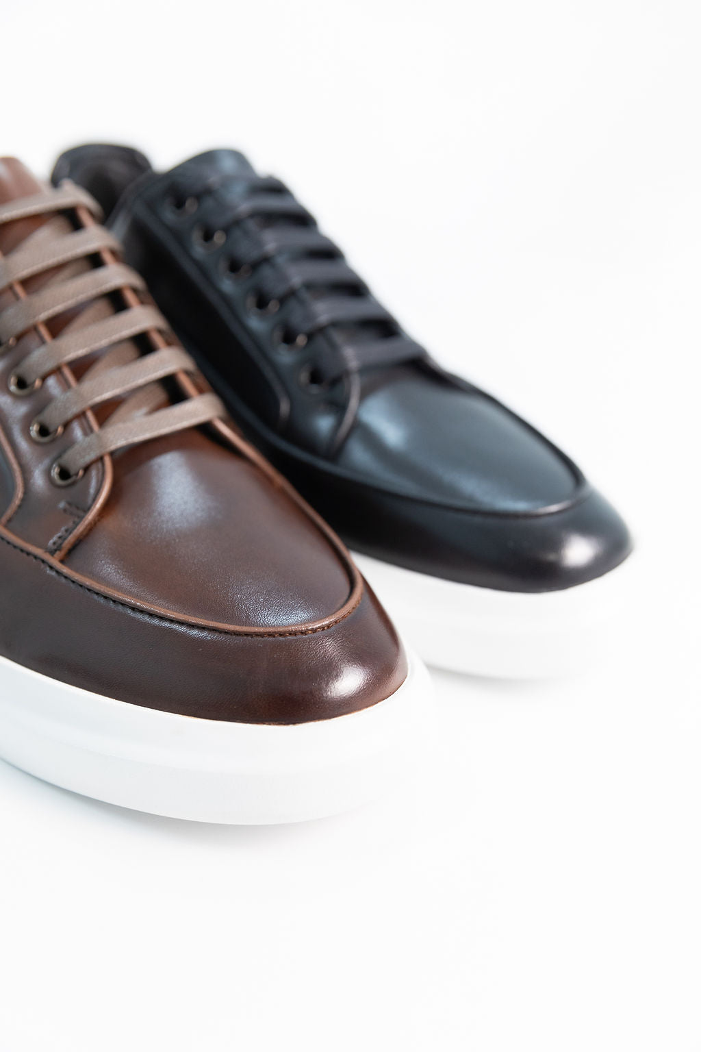 DIROTTA ITALIA FIRENZE BROWN LEATHER SNEAKERS