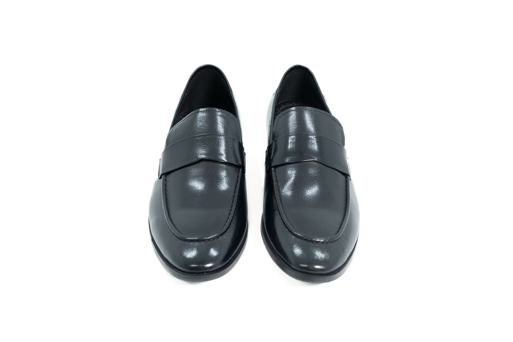 DIROTTA ITALIA BLACK LEATHER LOAFER SHOES