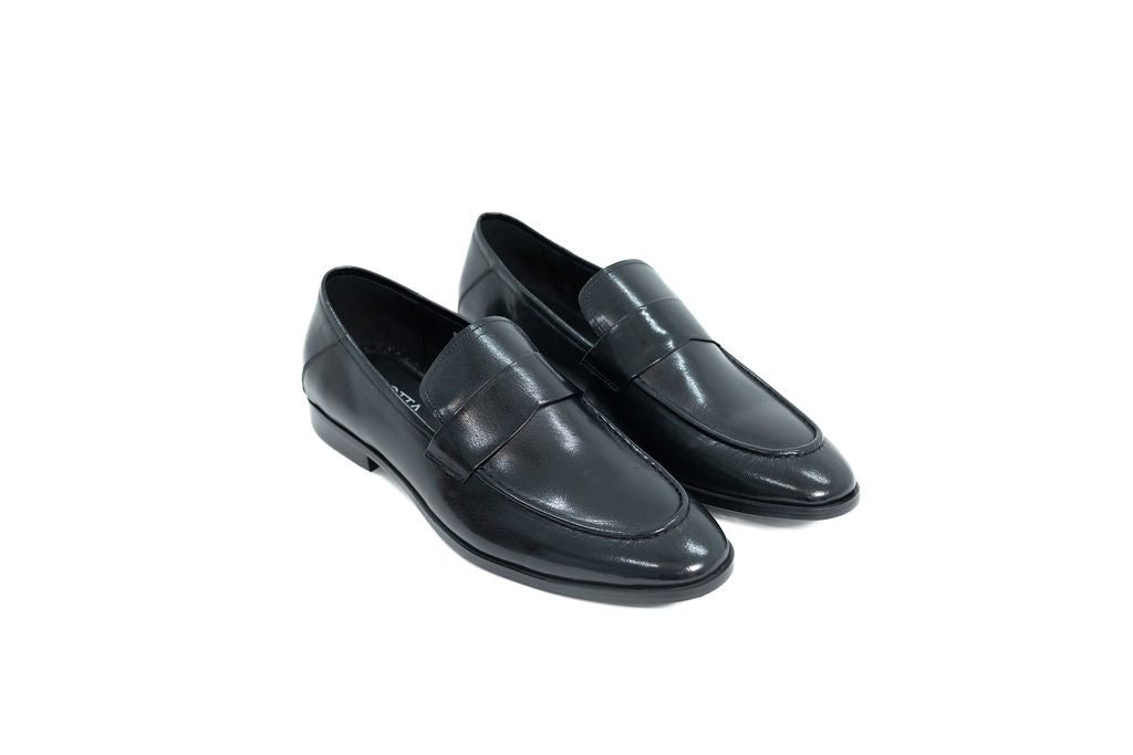 DIROTTA ITALIA BLACK LEATHER LOAFER SHOES