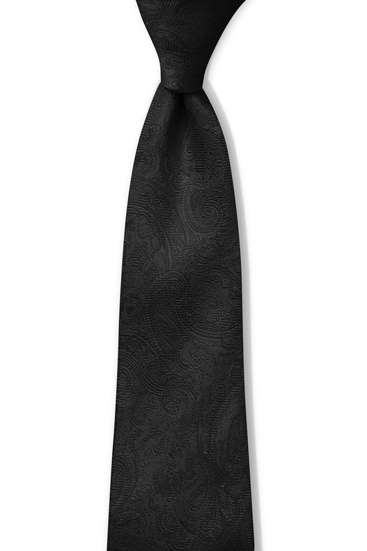 JOE BLACK TONAL PAISLEY TIE - BLACK