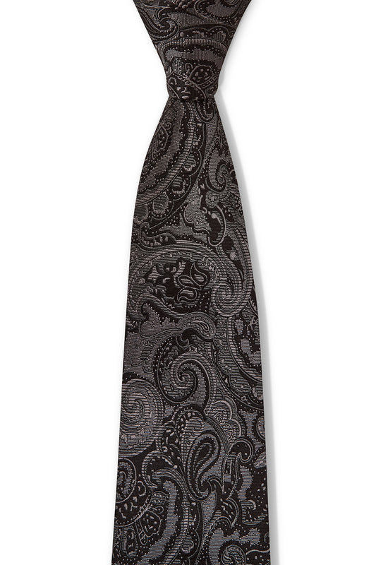 JOE BLACK TONAL PAISLEY TIE - CHARCOAL