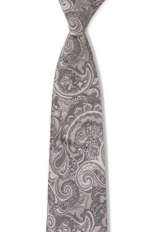 JOE BLACK TONAL PAISLEY TIE - SILVER