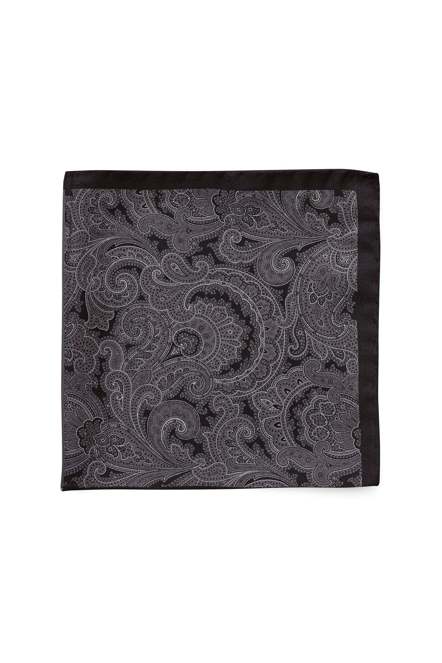 JOE BLACK TONAL PAISLEY POCHETTE - CHARCOAL