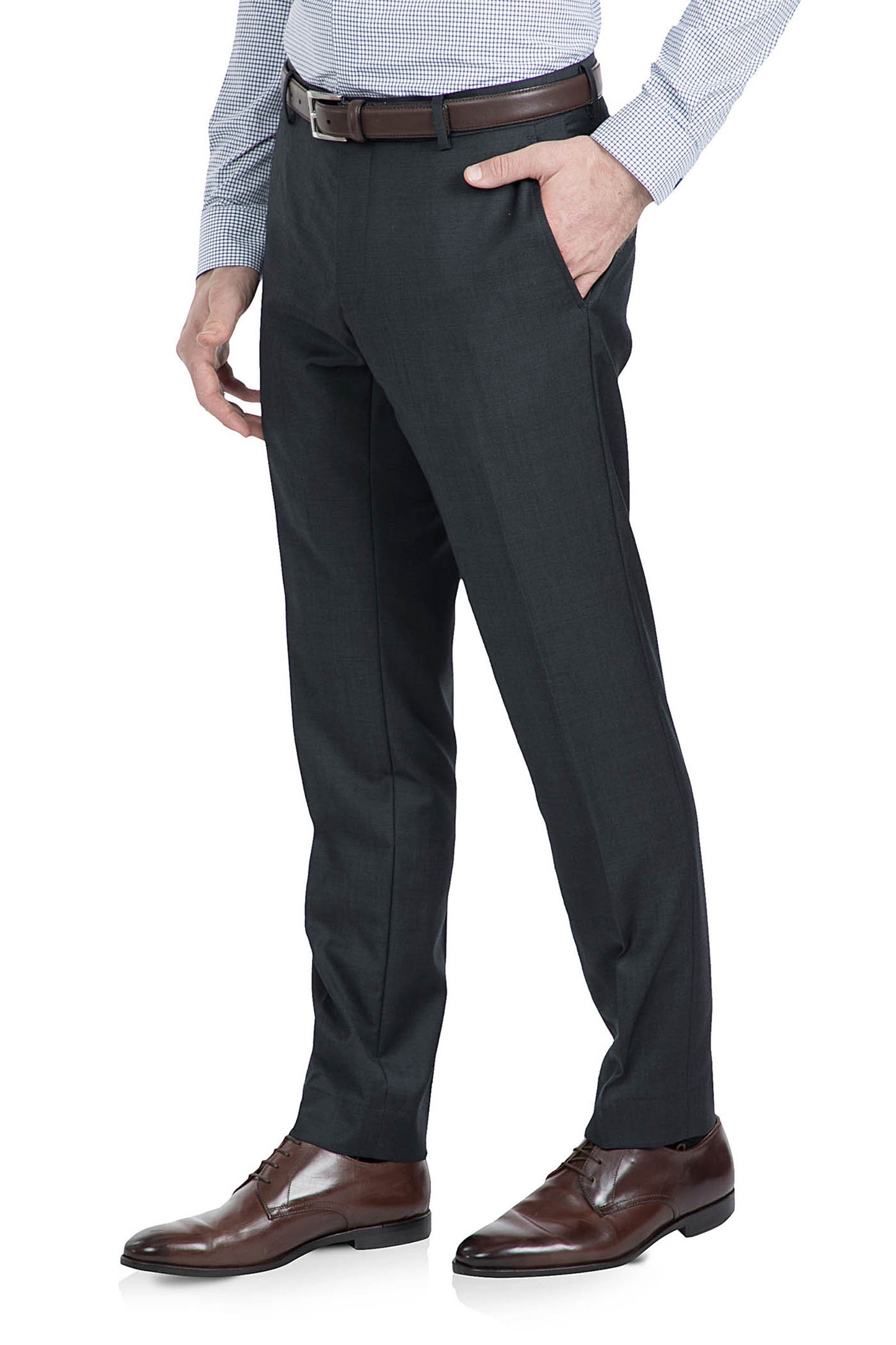 GIBSON SLIM FIT CHARCOAL CAPER TROUSER